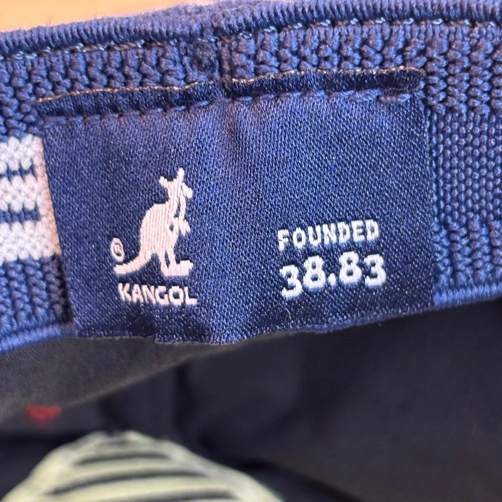 Navy “Kangol” Geometric Print Cadet Cap - RARE by Samuel L Jackson Golf‎ NWOT